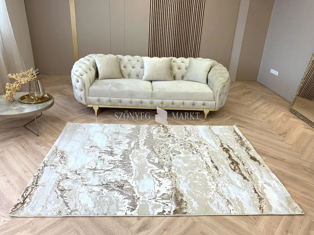 Sunset márvány mintás szőnyeg 8435 (Beige) 60x110