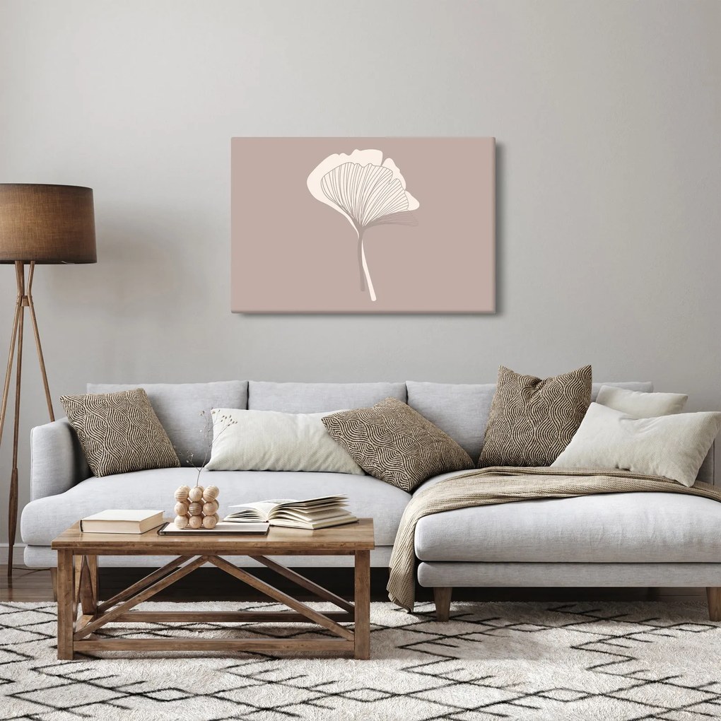 Kép - Bézs színű levelek N⁰3 (90x60 cm)