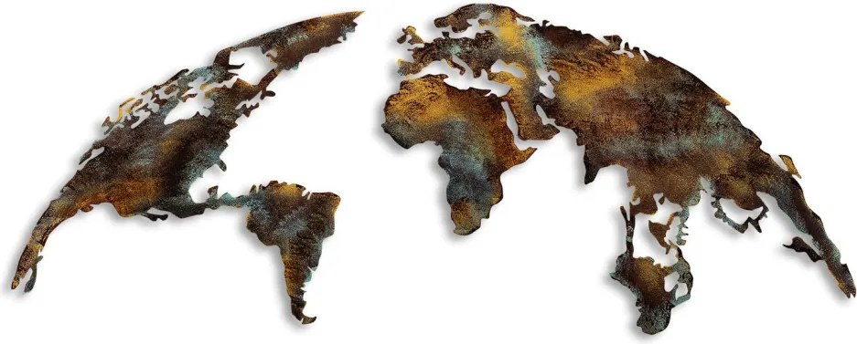 World Map Medium - 3 fém világtérkép faldekoráció