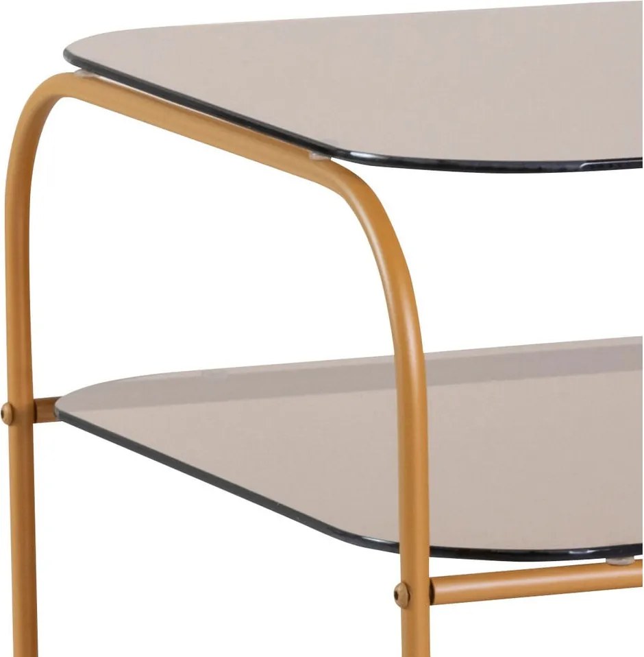 Tárolóasztal üveg asztallappal 41x41 cm Echo – Hübsch