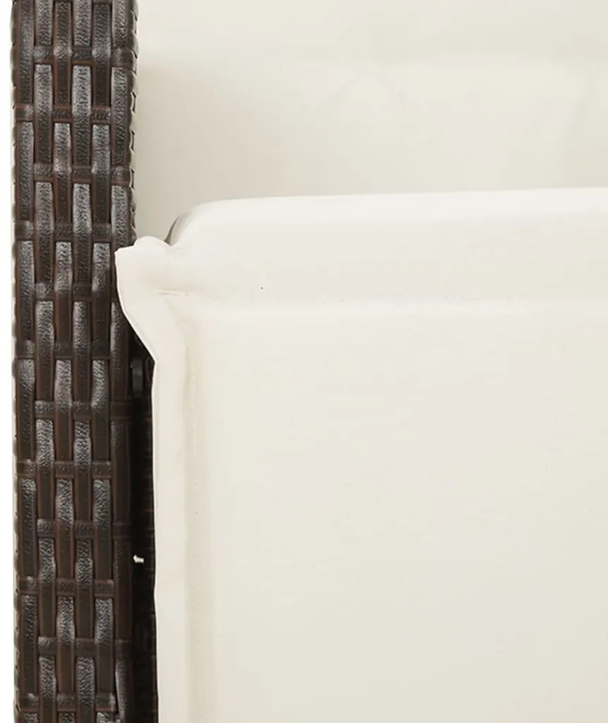 5 részes barna polyrattan kerti bisztrógarnitúra párnákkal