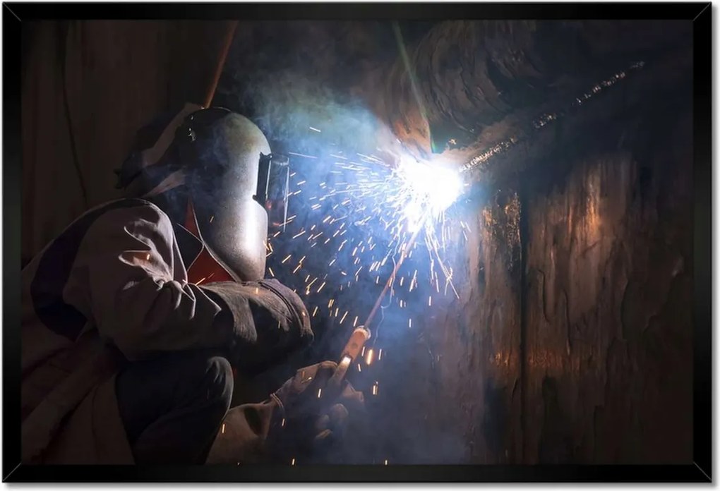 Poszterek keretben 60x40 Hegesztő szikrahegesztő