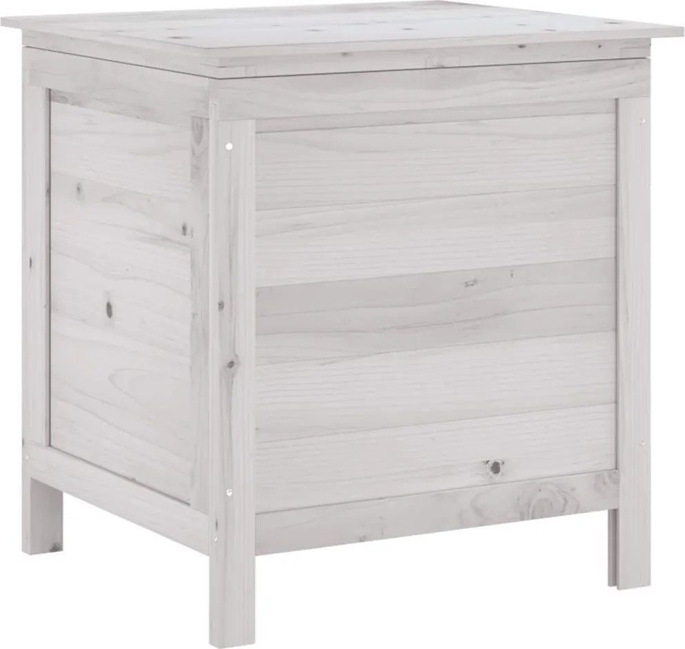 vidaXL fehér tömör fenyőfa kerti tárolóláda 50x49x56,5 cm