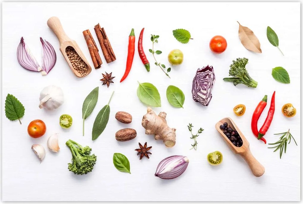 Poszterek 120x80 Friss gyógynövények menta ánizs