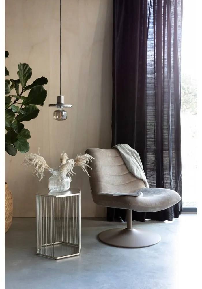 Bézs bársony fotel Bubba – Zuiver