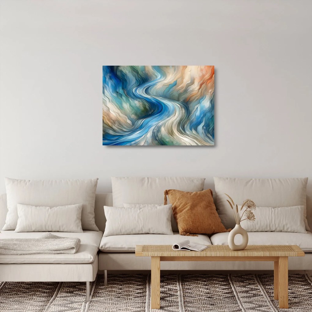 Üveg kép - Absztrakt áramlat (70x50 cm)