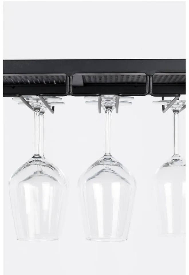 Fekete fém bortartó állvány 20 palackhoz, 48x180 cm Cantor - Zuiver