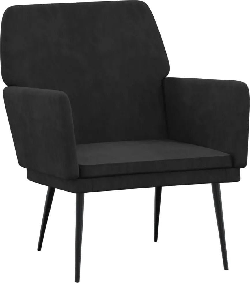 vidaXL fekete bársonyfotel 62x79x79 cm