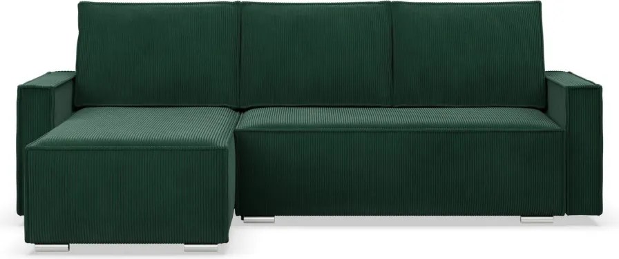 Lucca sarokkanapé, kordbársony, univerzális oldal, zöld