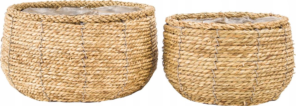 Boho Napellenző Nagy természetes kerek virágtartó virágcserép yucca pálmafához 2 db