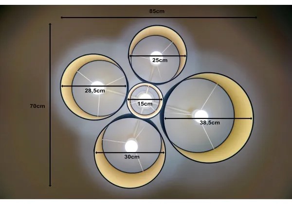 Duolla - Mennyezeti lámpa ROLLER PENTO 5xE27/60W/230V kék