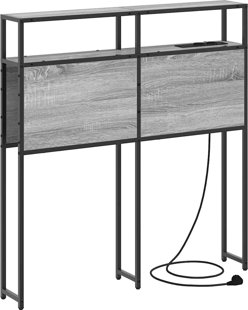 vidaXL Tároló fejtámla polcokkal Szürke sonoma 100 cm Faanyag