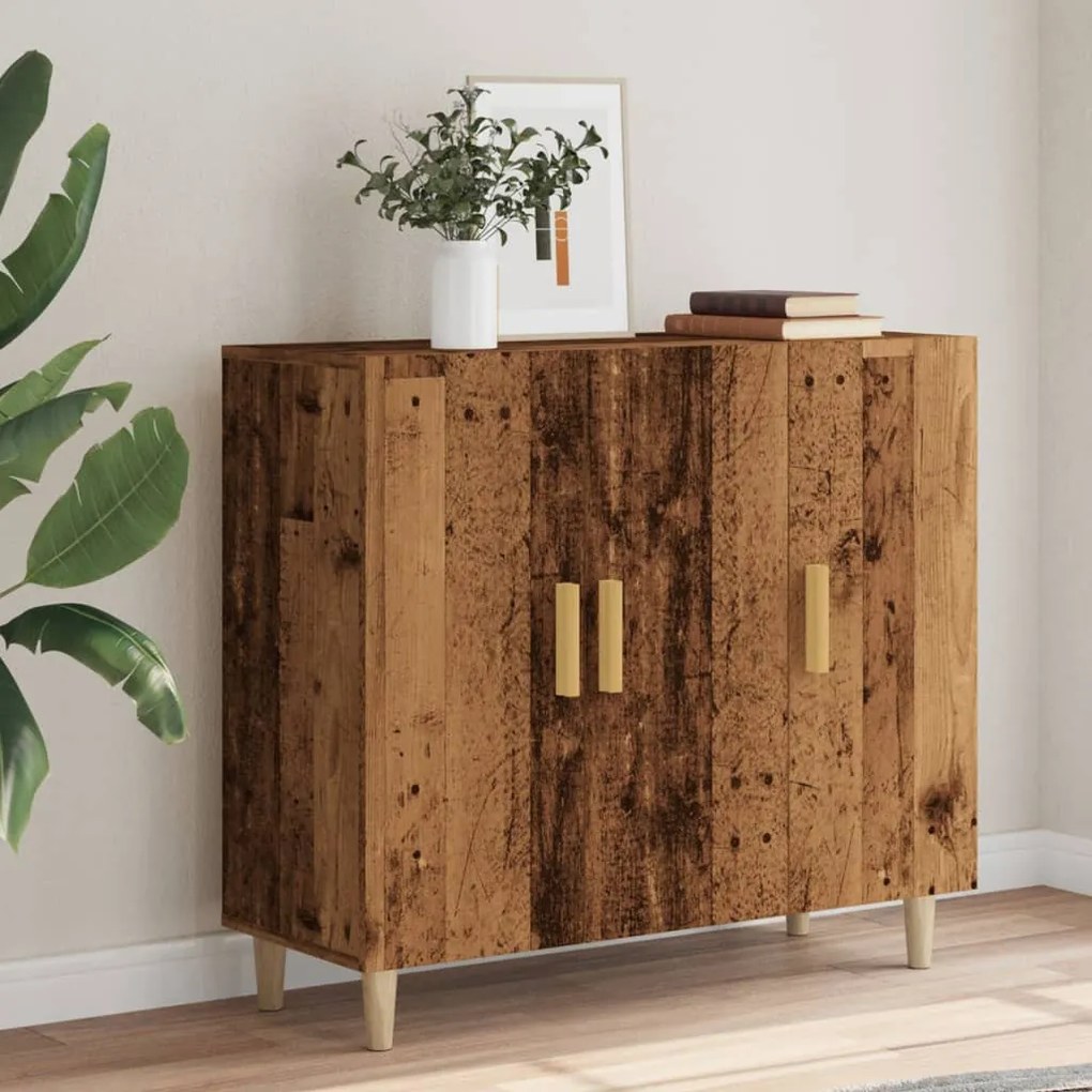 antik fa színű szerelt fa tálalószekrény 90 x 34 x 80 cm