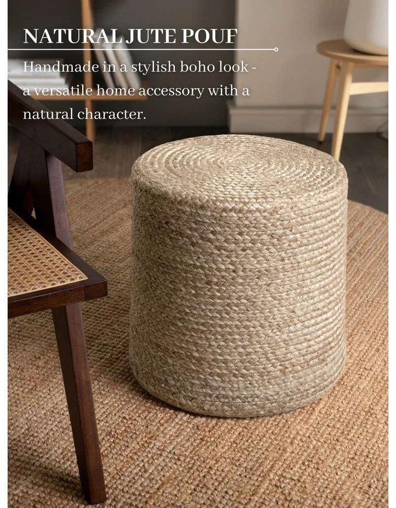 Szürkésbézs puff Jutta Greige – Hanse Home