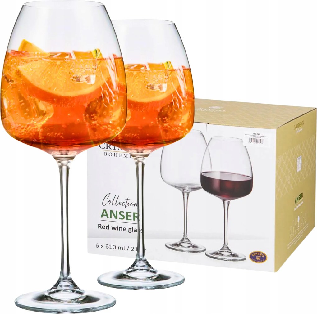 Kristálypohár Aperol Spritz Bohemia Anser 610 ml 6 db-os szett