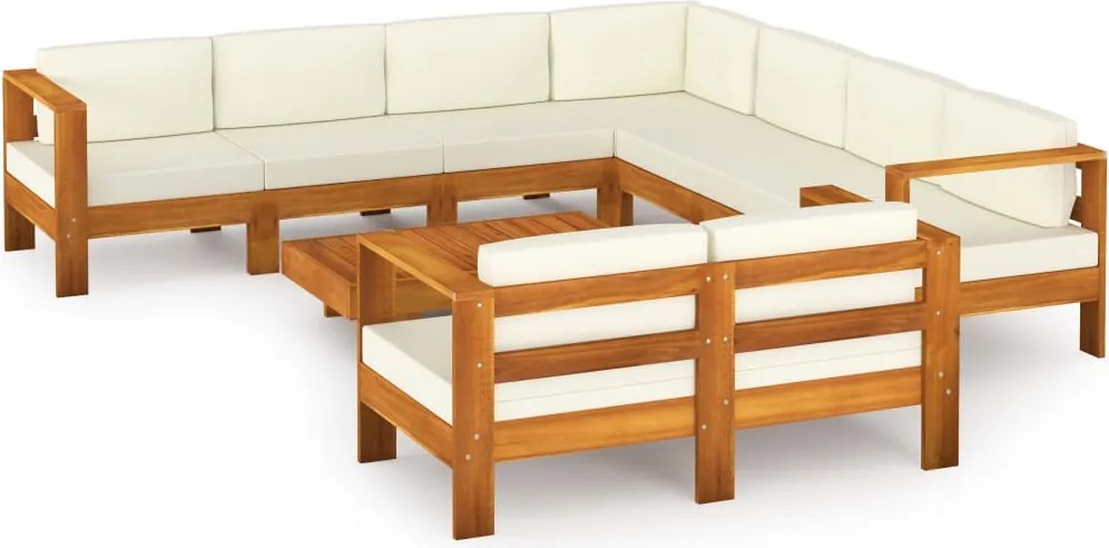 vidaXL 9 darabos akácfa kerti pihenőgarnitúra párnákkal 100 x 60 cm