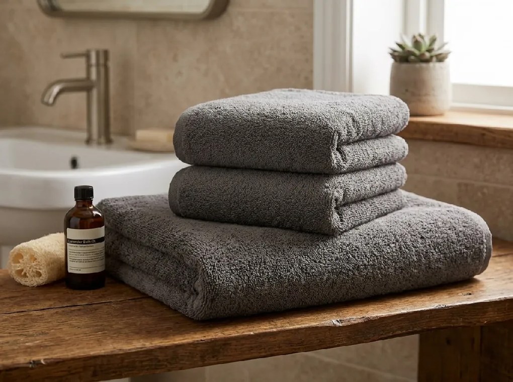 Fürdőlepedő NORIELLE 70x140 cm sötétszürke, 100% pamut