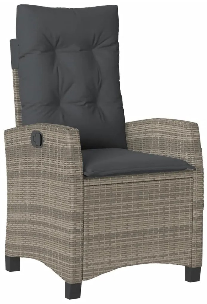 9 részes szürke polyrattan kerti étkezőgarnitúra párnával