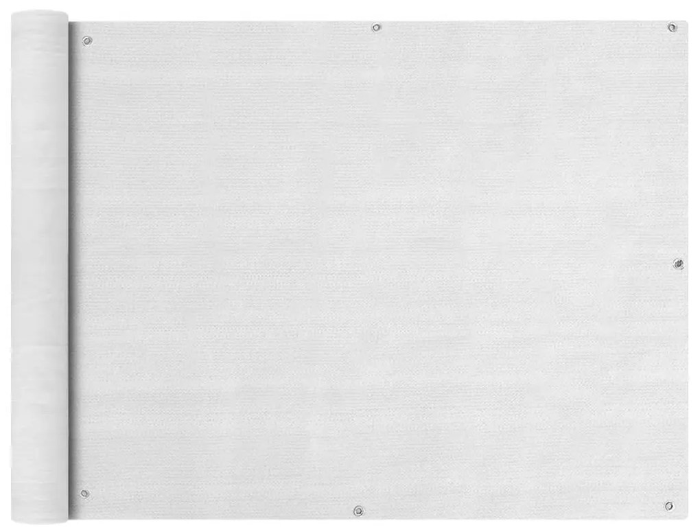 vidaXL 90x600 cm Fehér HDPE erkély ablak sötétítő