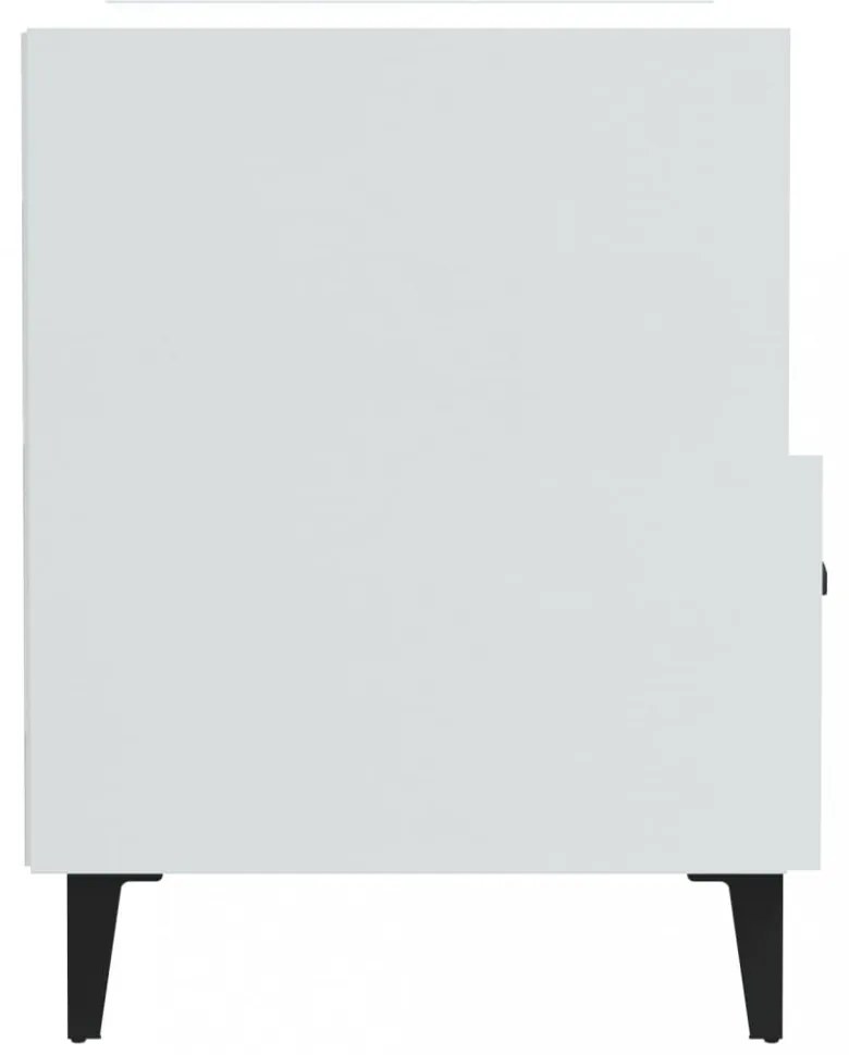 vidaXL 2 db magasfényű fehér szerelt fa éjjeliszekrény