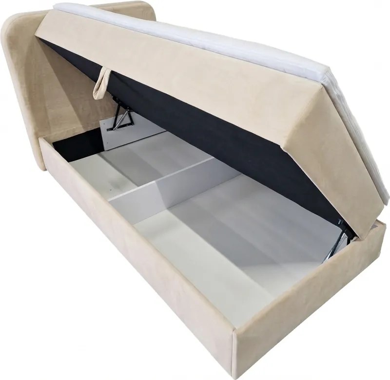 Kárpitozott boxspring ágy DIRELIS VIBE 90x200 cm sötétzöld Matrac: Bonell rugós matrac