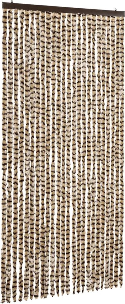 vidaXL bézs és barna zsenília rovarfüggöny 100 x 220 cm
