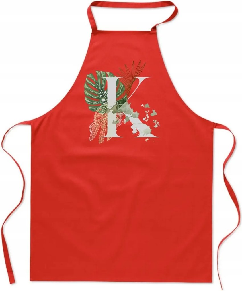 Konyhai Kötény piros K Betűvel Kőbánya neve Kálmán Kristóf FA_412_cw