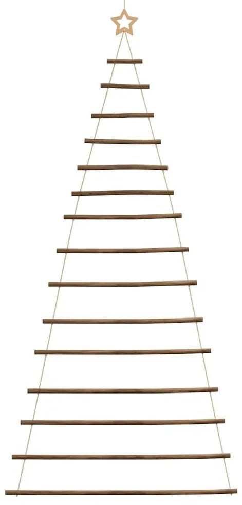 függő karácsonyfa tetején csillaggal 100 x 210 cm természetes ág