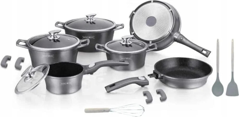 Royalty edénykészlet ES2014M 17 részes Click rendszerű, ezüst színű