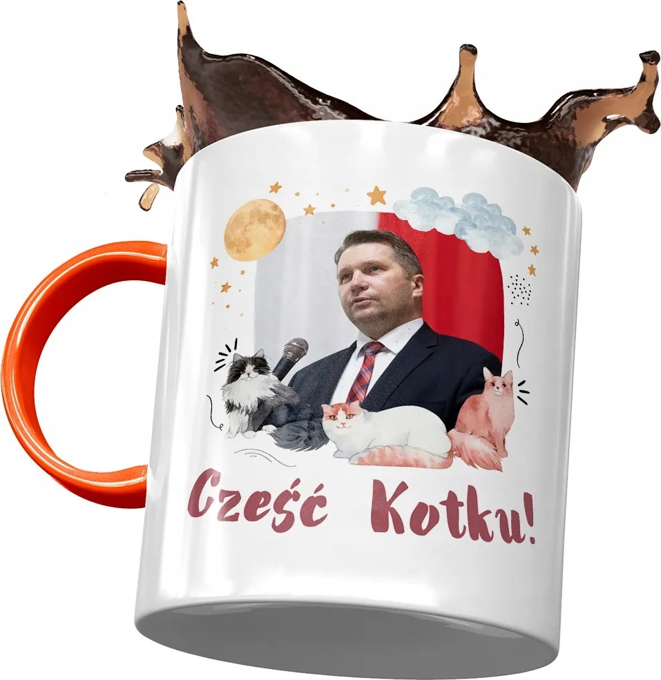 Narancssárga bögre Fekete Pis Ajándék Nyomtatott Fotóval