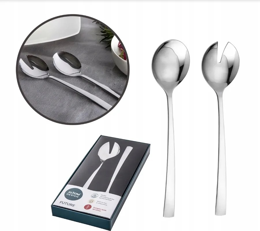 Saláta kanál ezüst fényes Altom Design evőeszköz szett Ajándék