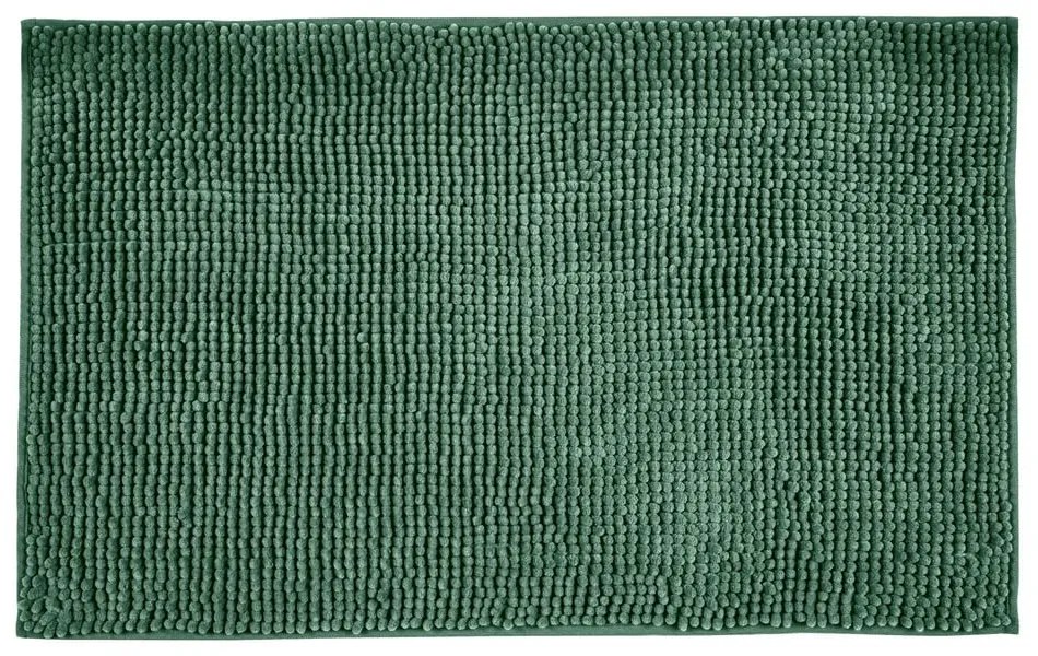 Sötétzöld textil fürdőszobai kilépő 50x80 cm Chenille – Allstar