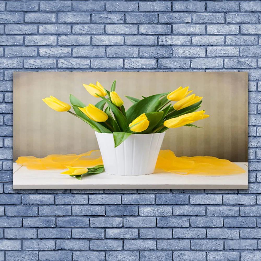 Vászonkép nyomtatás Tulipán virágok Plant 100x50 cm