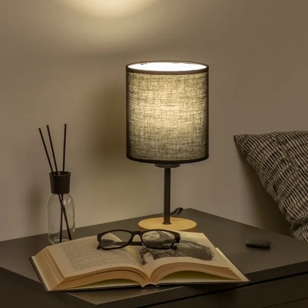 Brilagi - Asztali lámpa NUBILA WOOD 1xE27/25W/230V tölgy/fekete