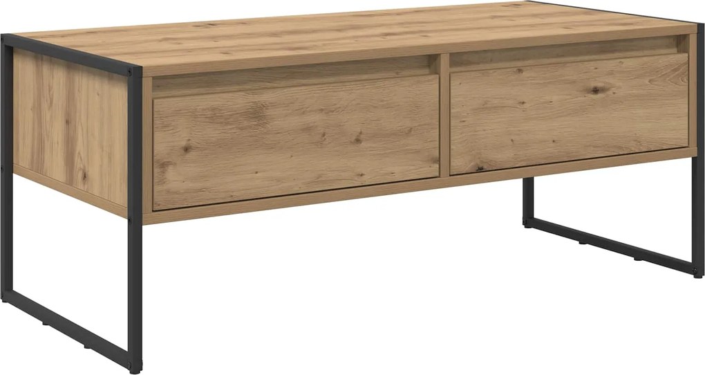 vidaXL Dohányzóasztal fiókkal Művészi tölgy 100 x 46 x 40 cm Faanyag