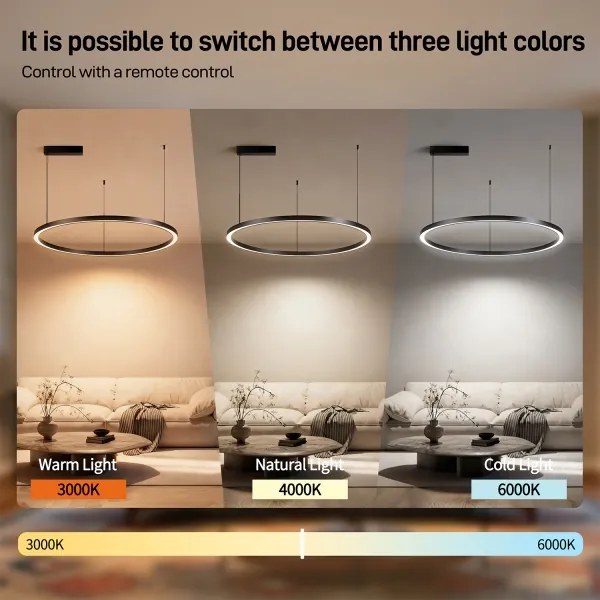 BRILAGI - LED fényerőszabályozható kábeles függőlámpa PORTOFINO LED/60W/230V átm. 80 cm fekete + távirányító