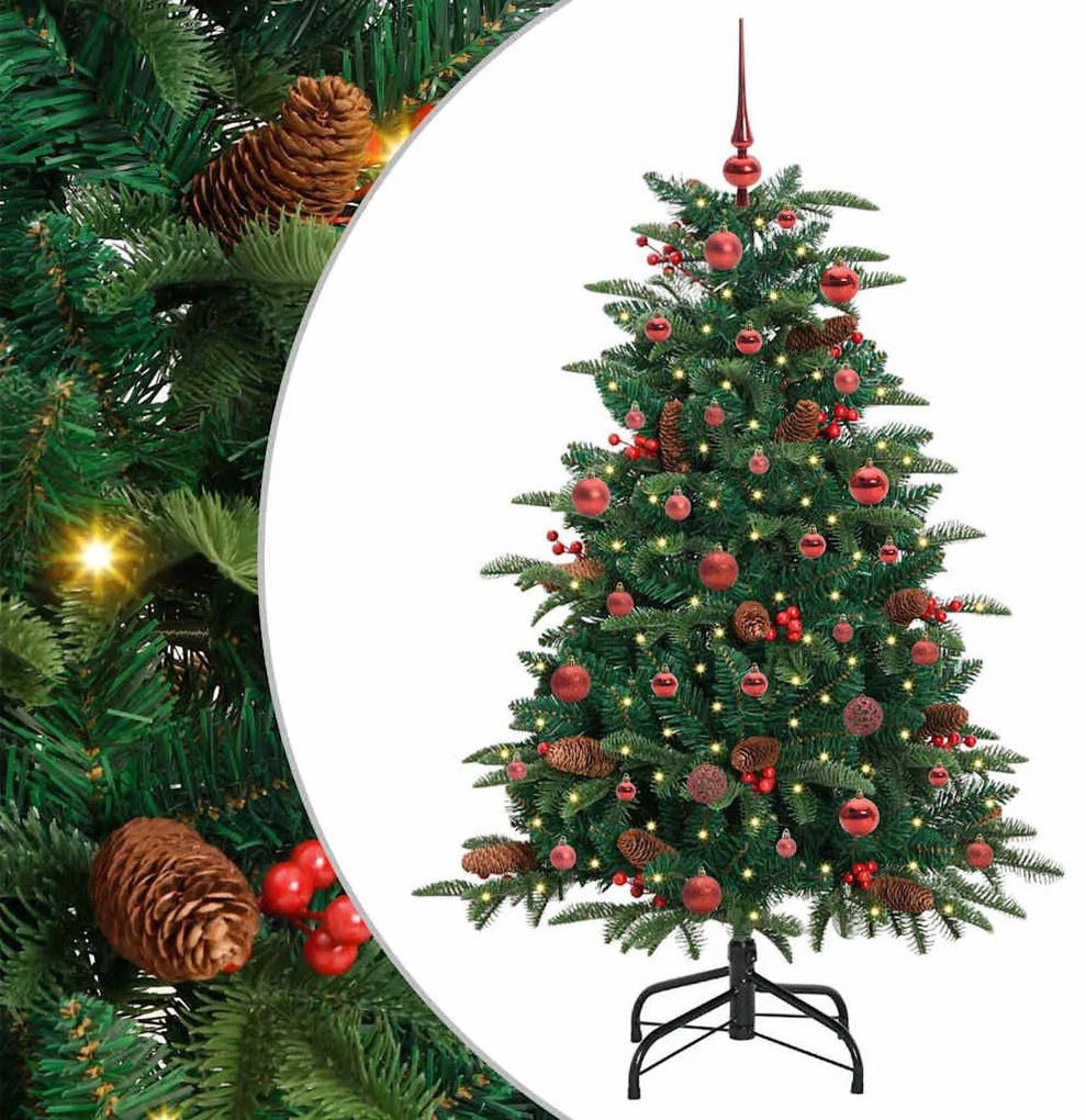 Mű karácsonyfa 150 LED-del Zöld 150 cm PVC és Fém és Műanyag