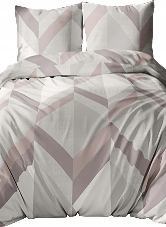 Pamut szatén ágyneműhuzat 140x200+70x90 Geometry bézs 5078B