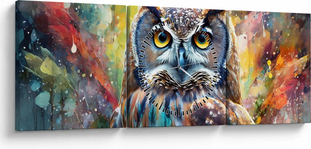 Kép - Egy bagoly festménye (órával) (90x30 cm)