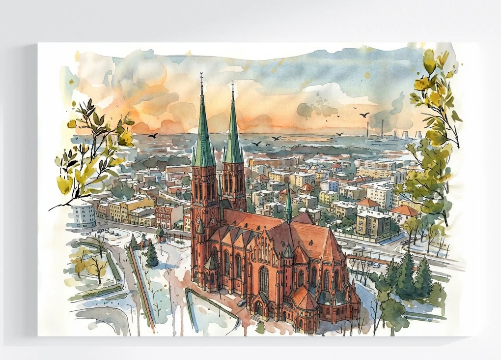 Vászonkép Canvas Szilézia Halász Panoráma Tér Bazilika Templom 60x40