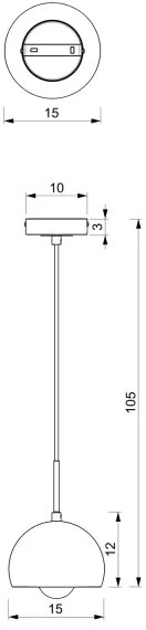 Csillár zsinóron COOL 1xE27/60W/230V