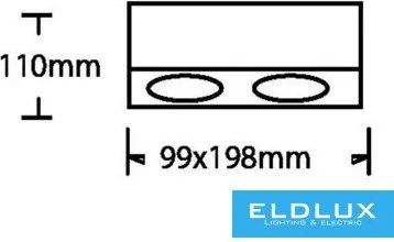 ELDLUX P34-N2 Kocka Mennyezeti Lámpa IP20