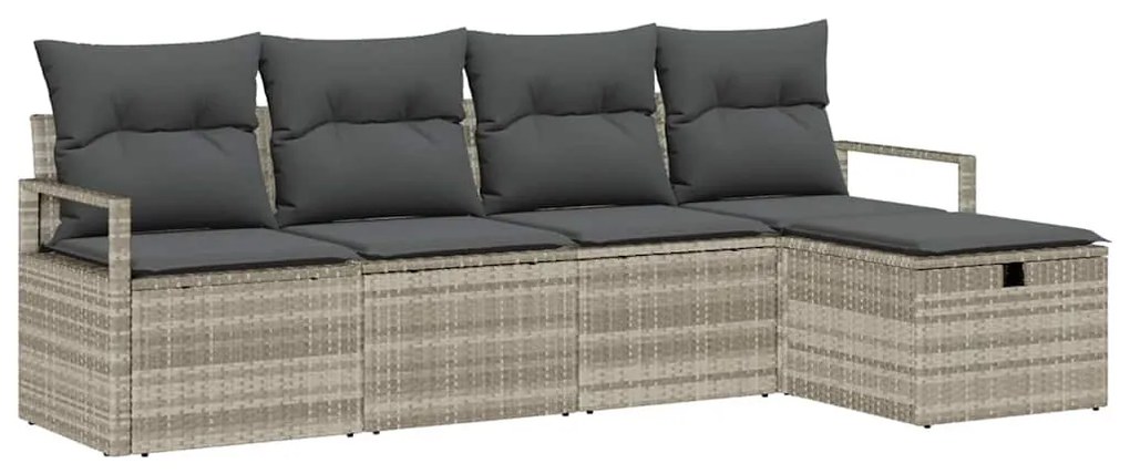 Kerti Kanapé Szett 5 pcs Világosszürke 230 x 117 x 85 cm