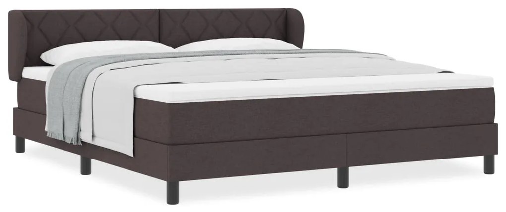 Boxspring Ágy Mattal Sötétbarna 180x200 cm Szövet