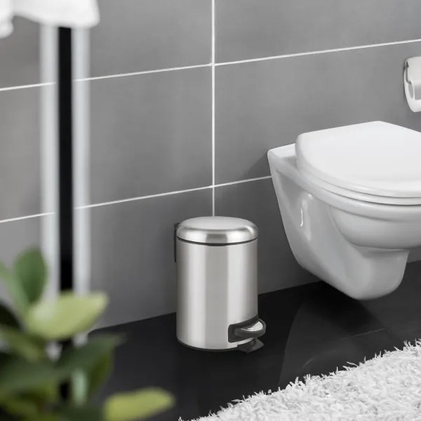 WENKO 22702100 - LEMAN szemetes 17x25 cm rozsdamentes acél/szatén/fekete