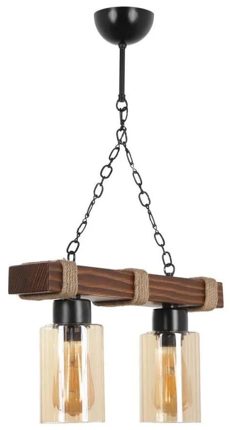 Láncos csillár JASMIN 2xE27/40W/230V barna/bézs