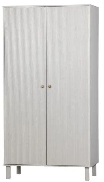 Világosszürke borovi fenyő ruhásszekrény 100x195 cm Madu – WOOOD