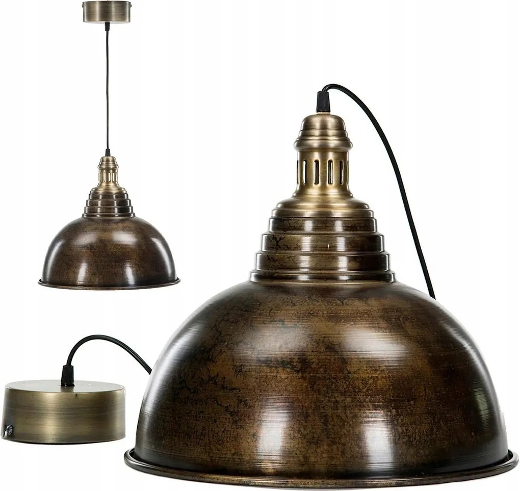 Asztal Fölé Akasztható Mennyezeti Lámpa Nagy 38cm Loft Fém Hálószoba Nappali