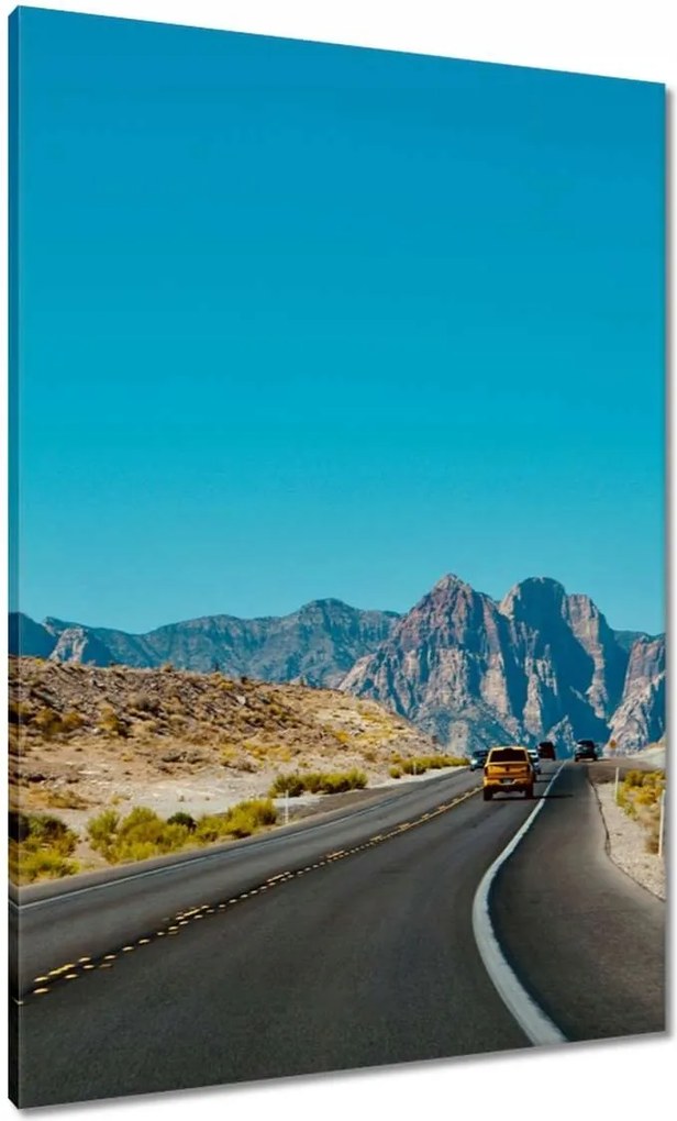 Vászonkép 70x100 Út a kanyonon át Hegyek