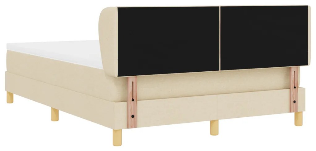 Boxspring Ágy Matrac Felszereléssel - Krém, 140x190 cm, Szövet